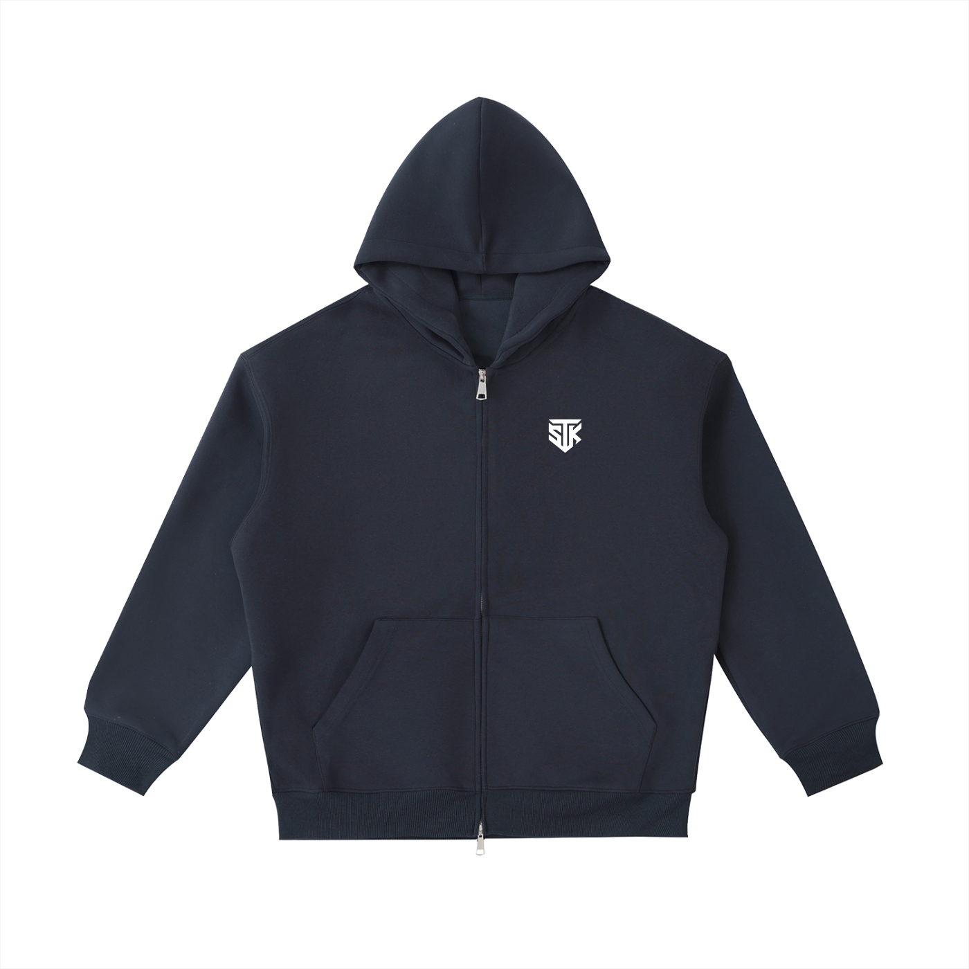 Minimalistic Essential Zip Up Hoodie (Dark)