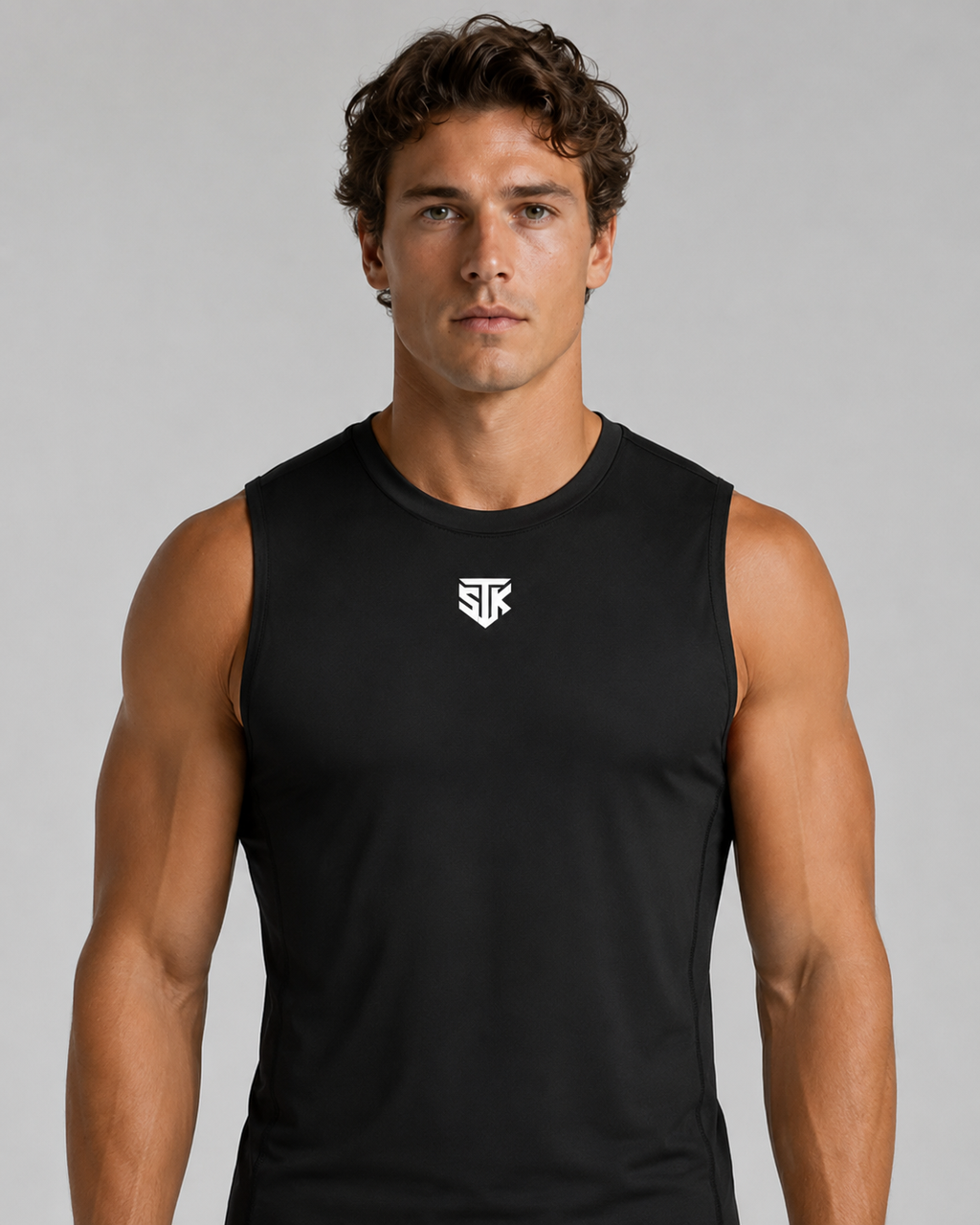 Minimalistic Black Performance Tank Top