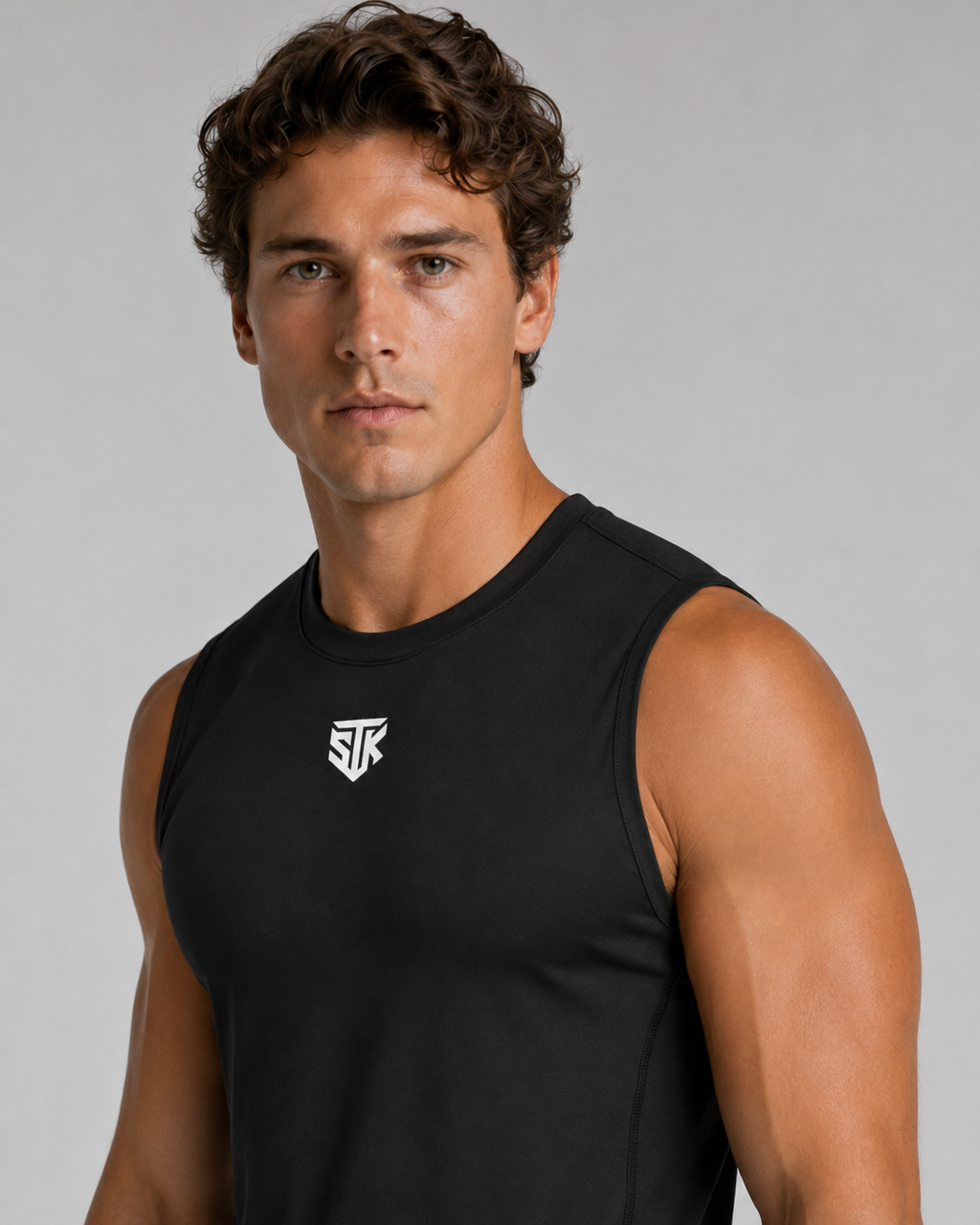 Minimalistic Black Performance Tank Top