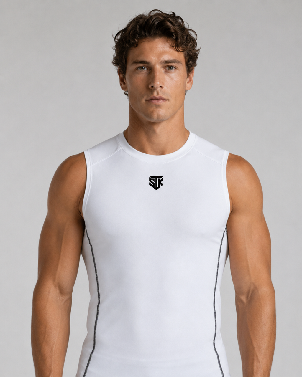 Minimalistic White Performance Tank Top