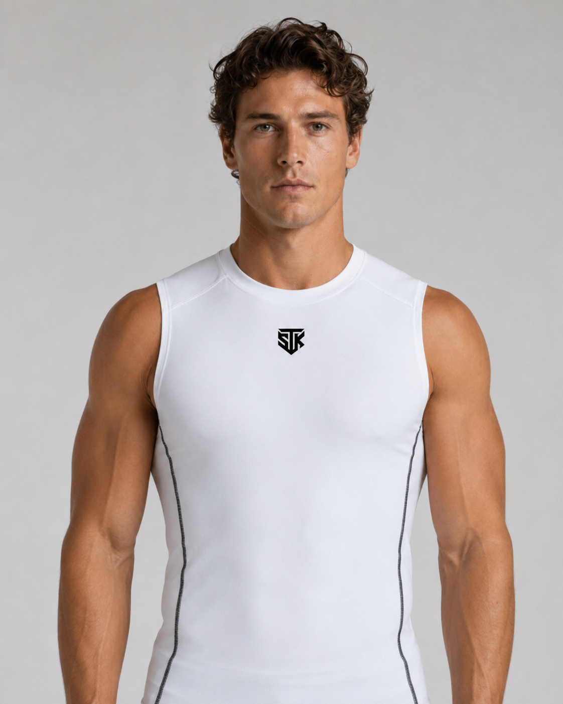 Minimalistic White Performance Tank Top