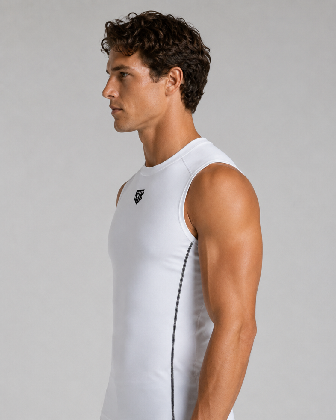 Minimalistic White Performance Tank Top