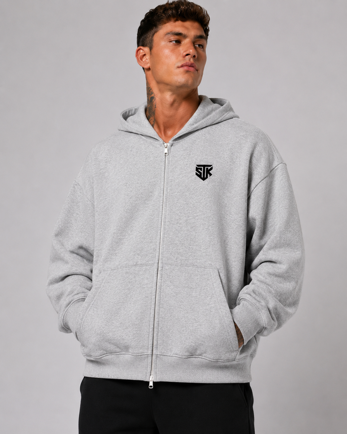 Minimalistic Essential Zip Up Hoodie (Light)
