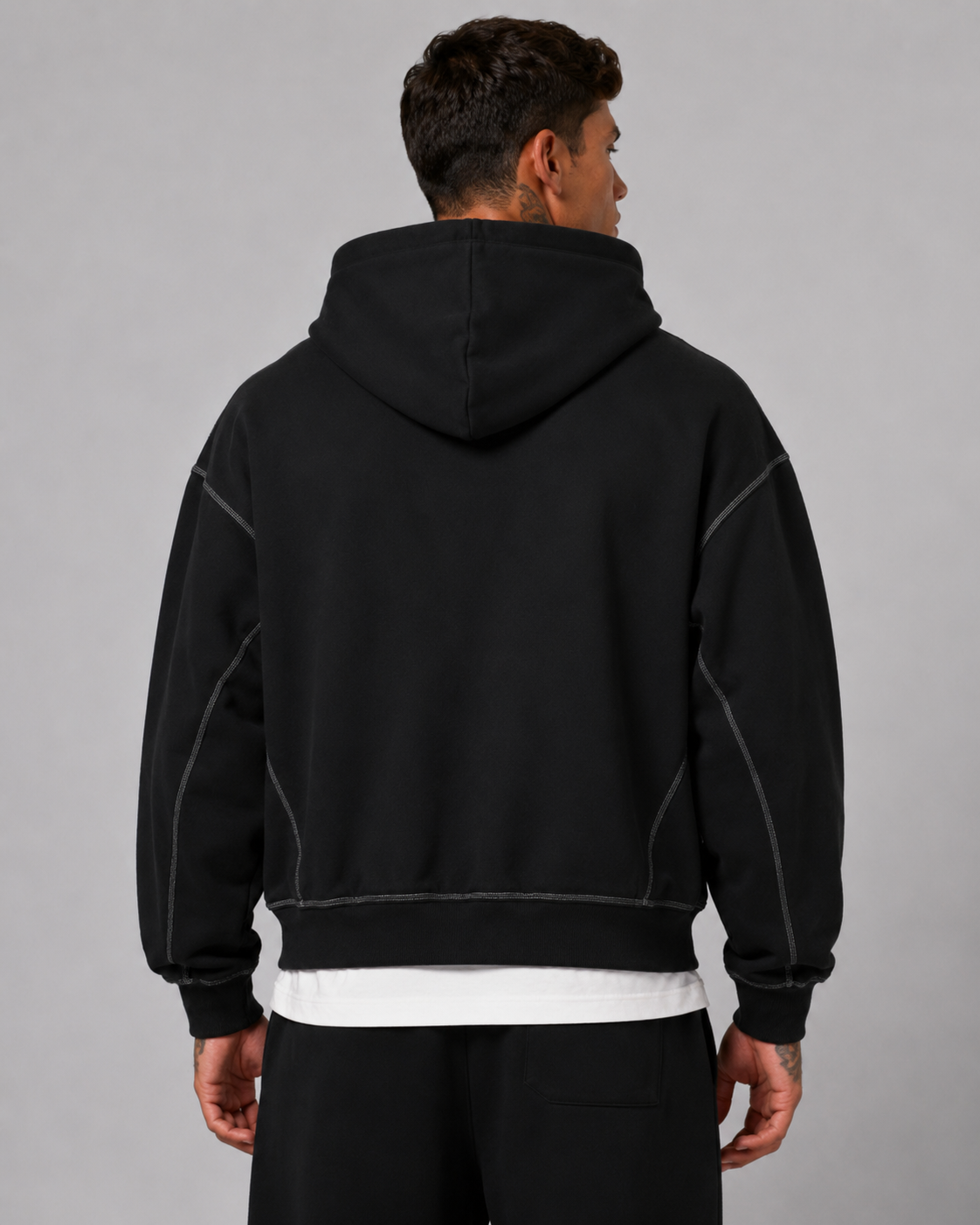 STRKE Stitched Boxy Fit Hoodie (Dark)