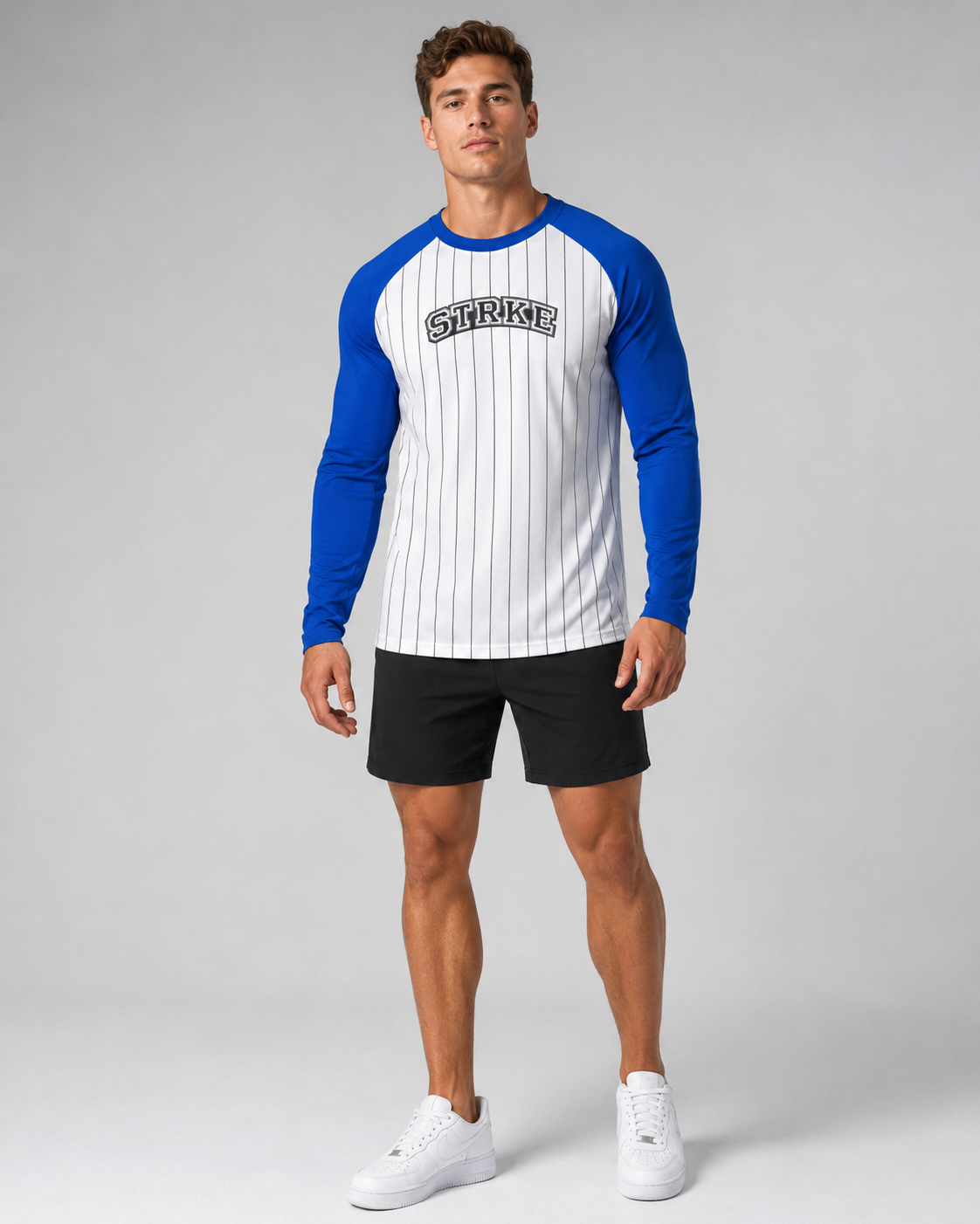 STRKE Striped Raglan Long Sleeve T-Shirt