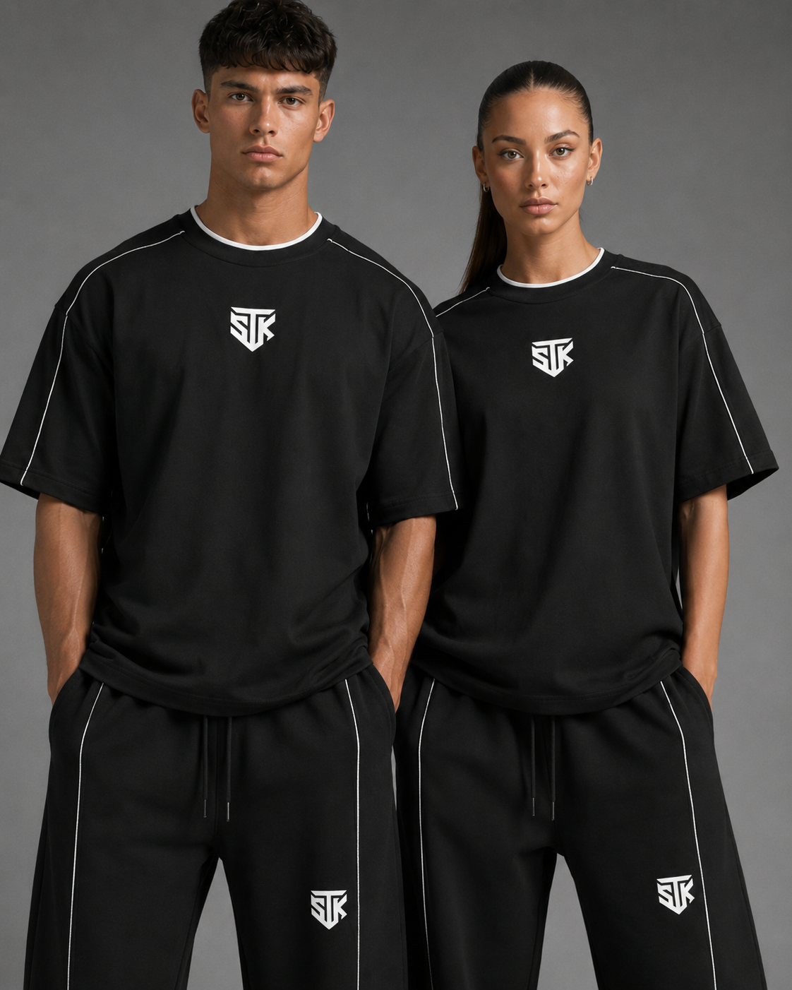 Minimalistic Dark  Heavyweight Barrel Leg Sweatpants