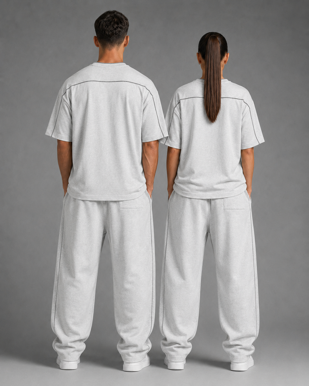 Minimalistic Light Oversized Contrast Tape T-Shirt