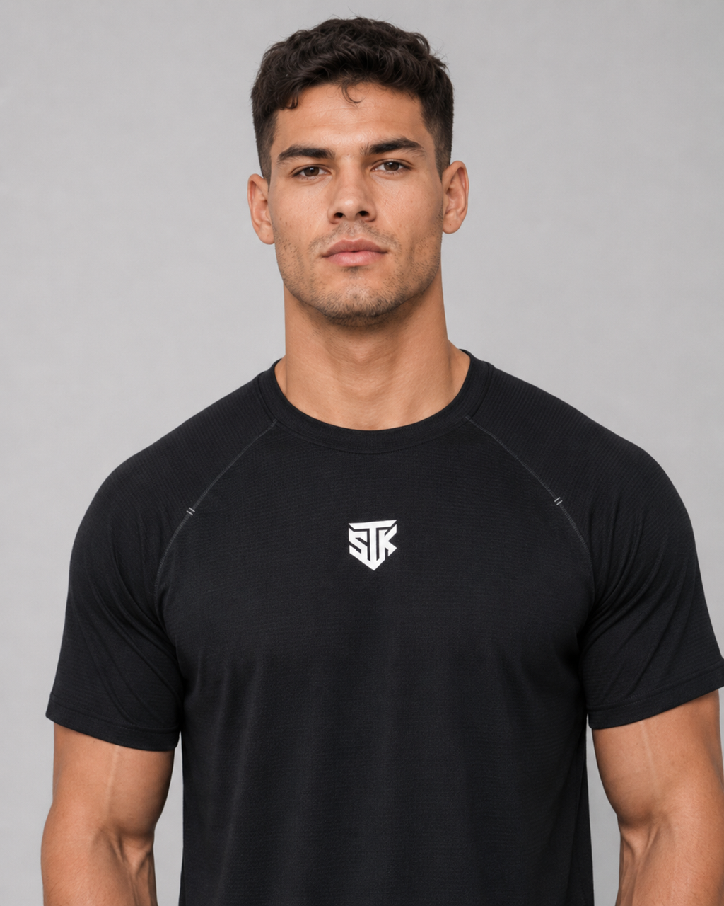 Minimalistic Dark Men’s Raglan Performance Tee