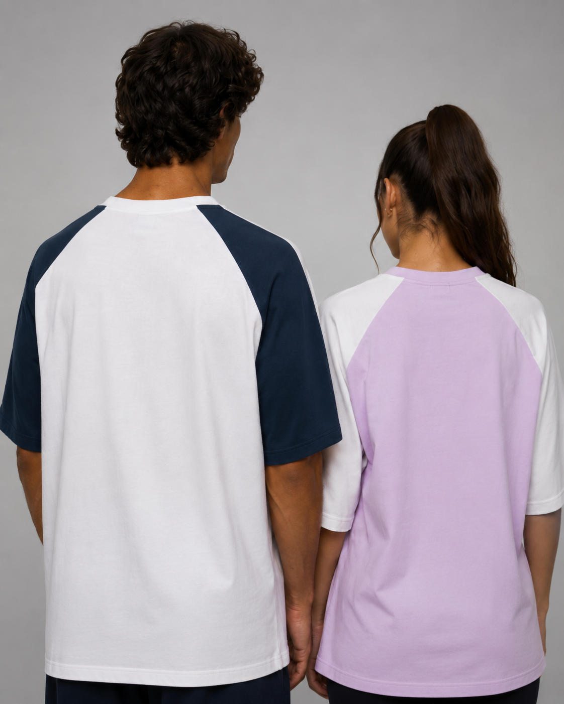Minimalistic Unisex Two Tone Block Raglan Tee (Light)