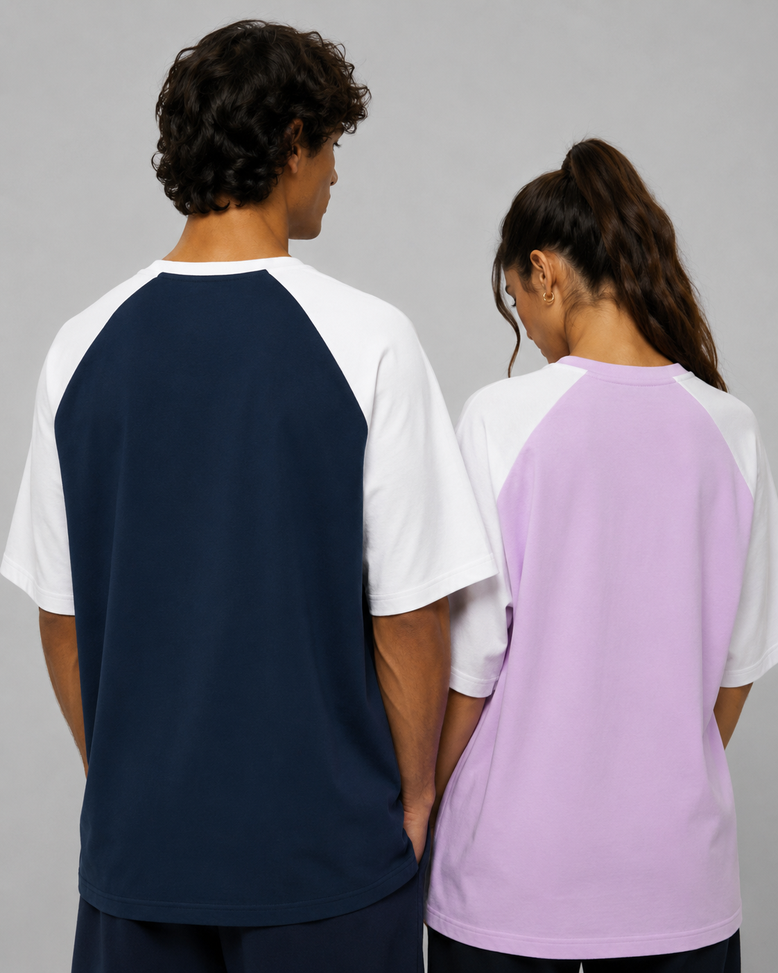 Minimalistic Unisex Color Block Raglan Tee (Dark)