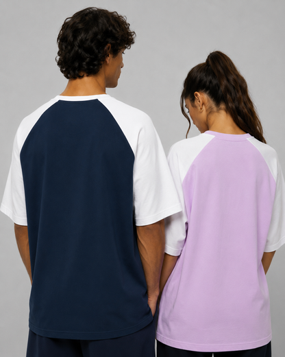 Minimalistic Unisex Color Block Raglan Tee (Dark)