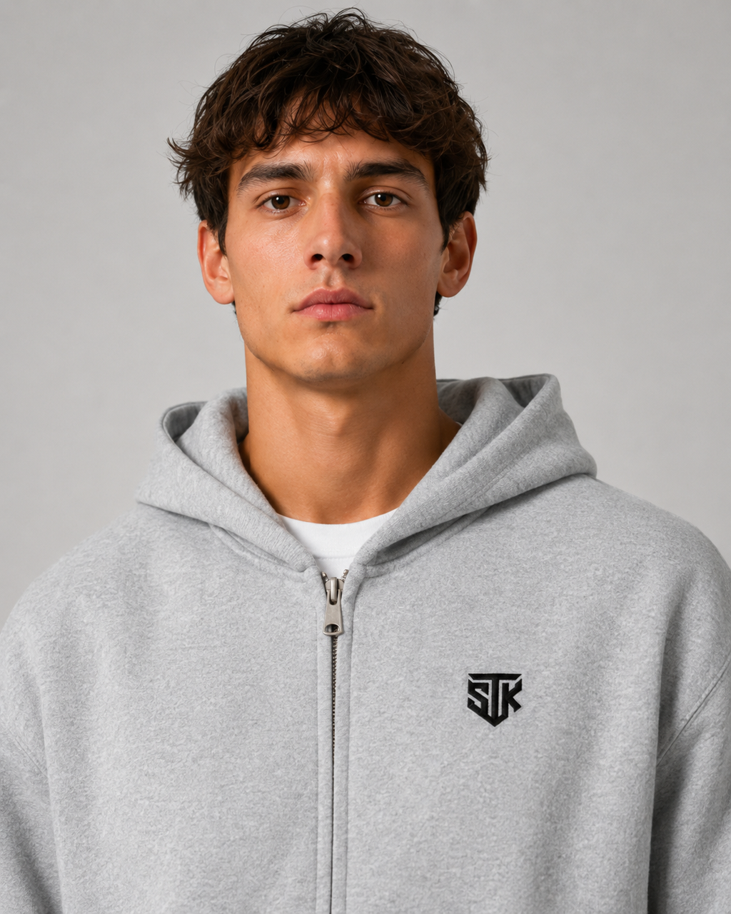 Minimalistic Essential Zip Up Hoodie (Light)