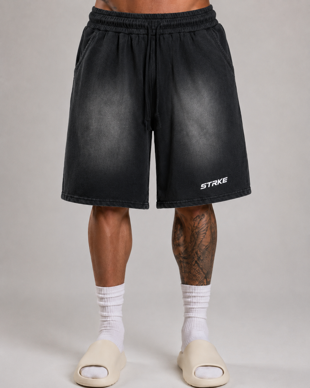 Washed Oversized Athletic Shorts