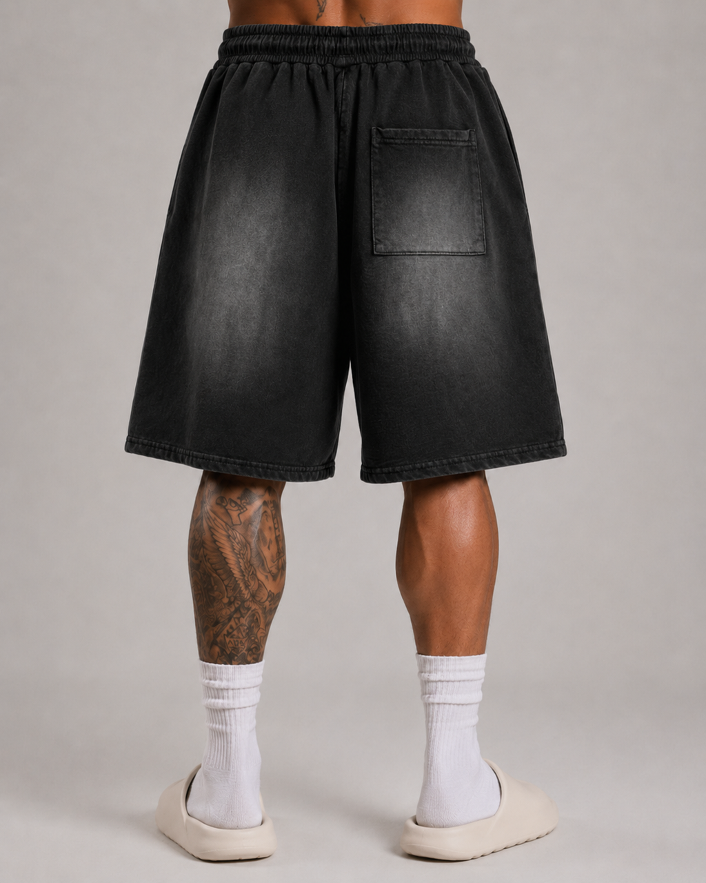 Washed Oversized Athletic Shorts