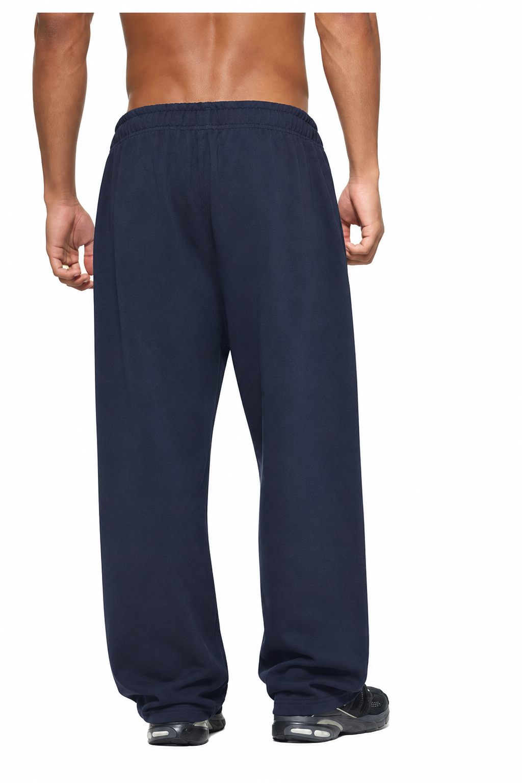 Solid Color Straight-Leg Sweatpants (Dark)