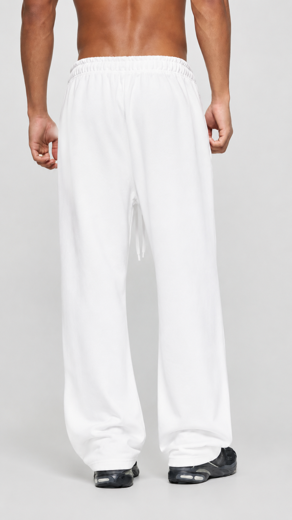 Solid Color Straight-Leg Sweatpants (Light)