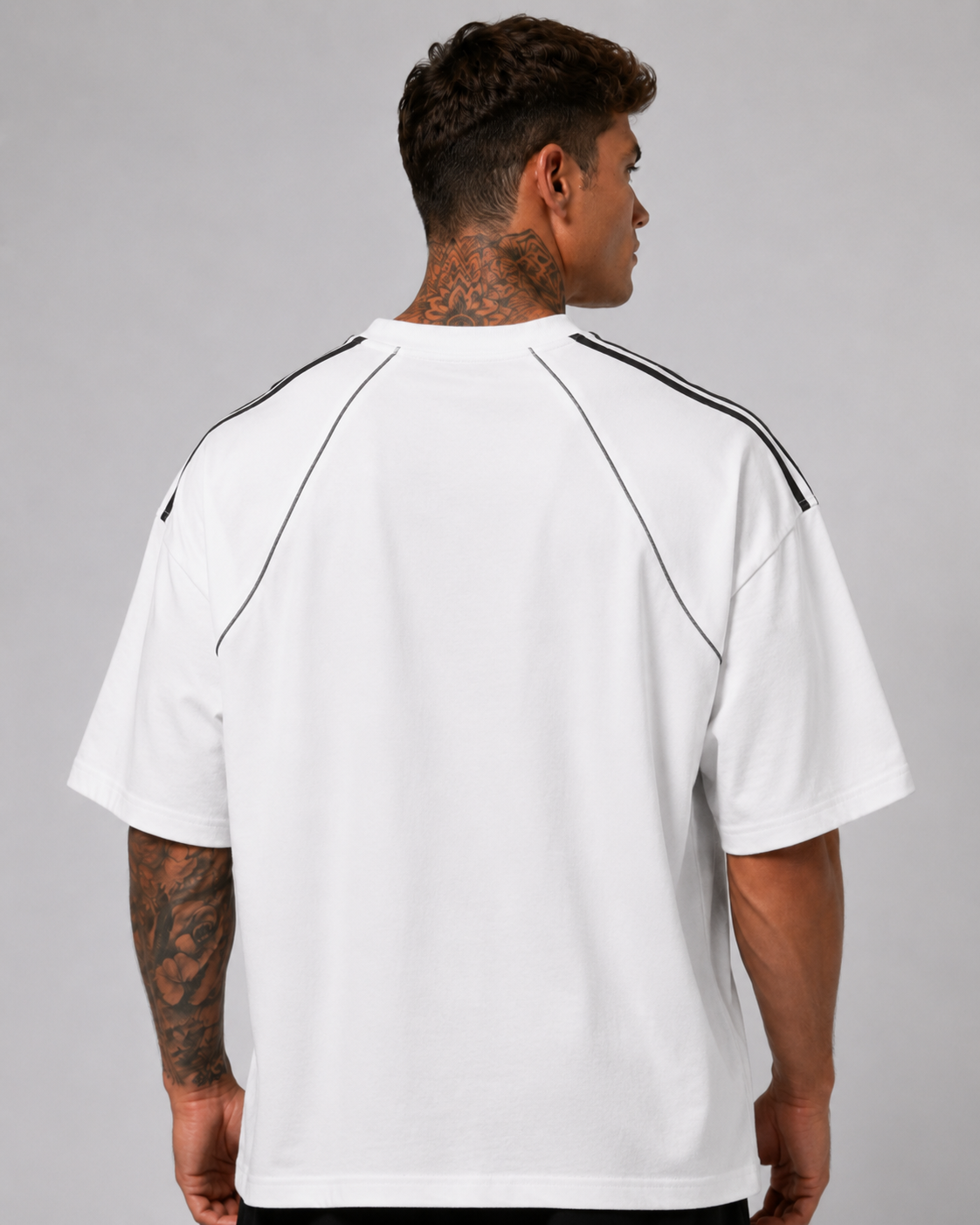 Oversized Contrast Stitch Tee (Light)