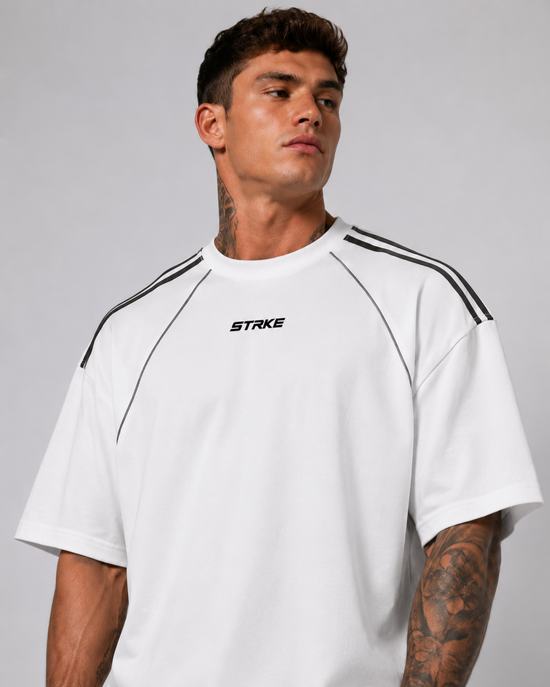 Oversized Contrast Stitch Tee (Light)