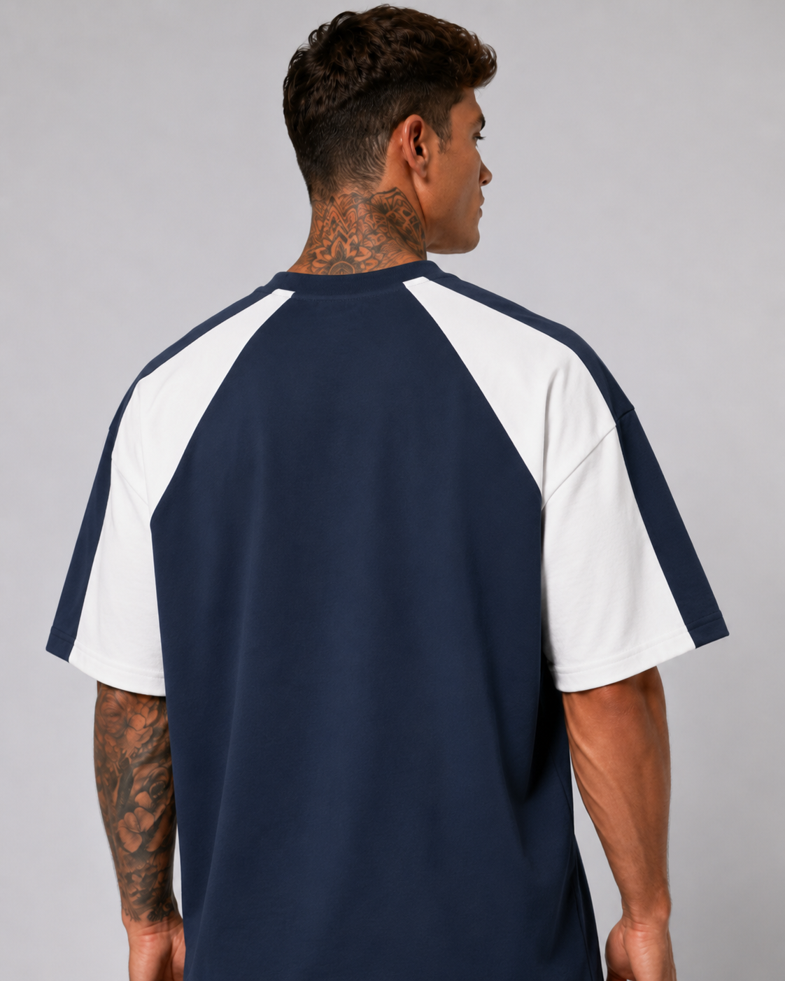 Minimalistic Unisex Color Block Raglan Tee (Dark)