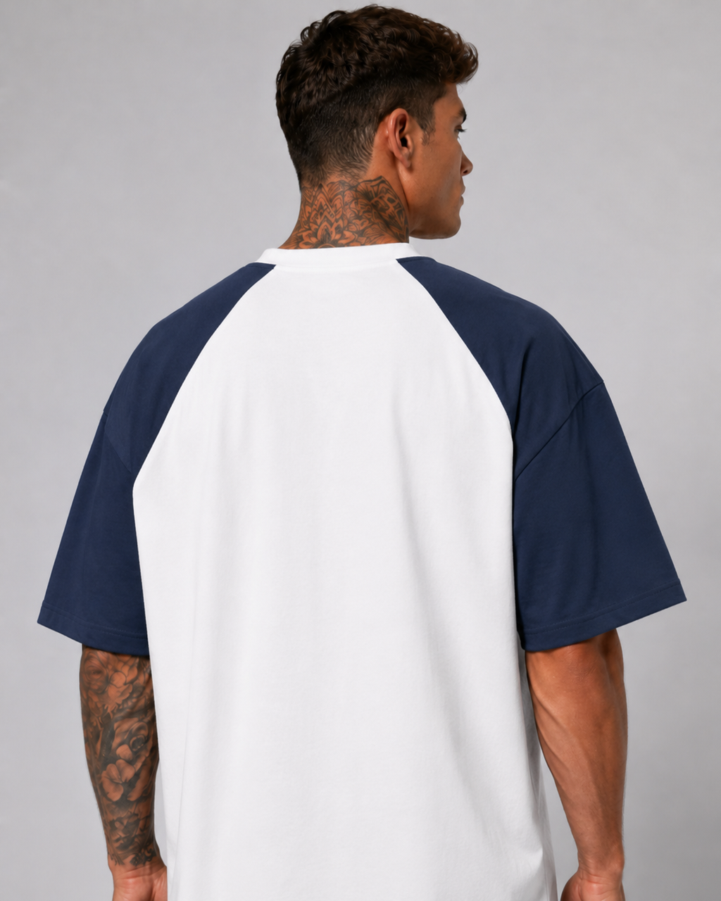 Minimalistic Unisex Two Tone Block Raglan Tee (Light)