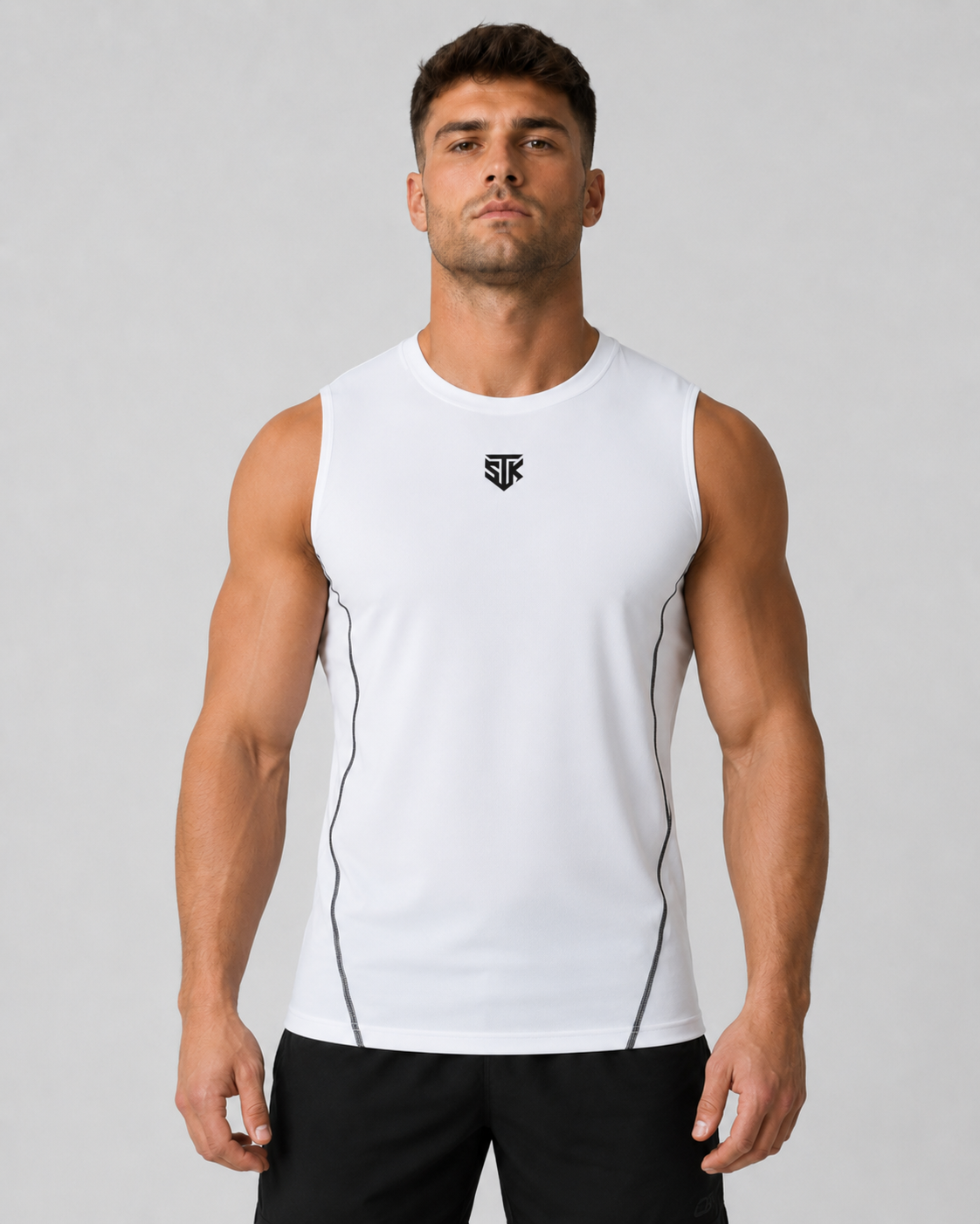 Minimalistic White Performance Tank Top