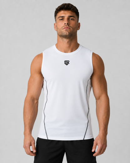 Minimalistic White Performance Tank Top