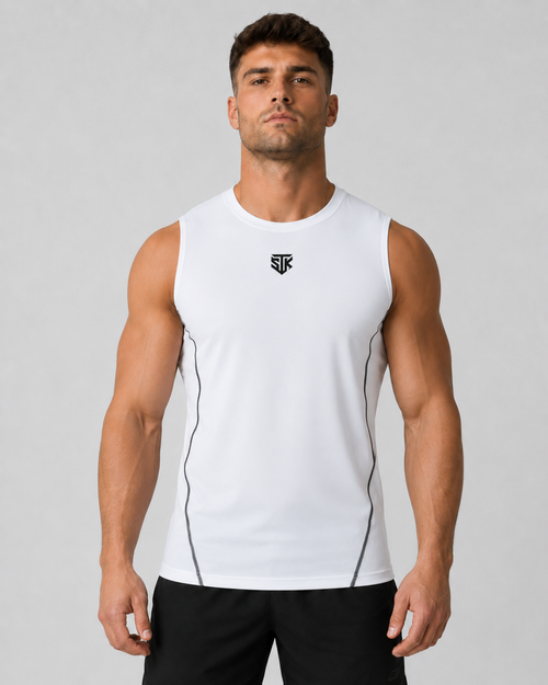 Minimalistic White Performance Tank Top