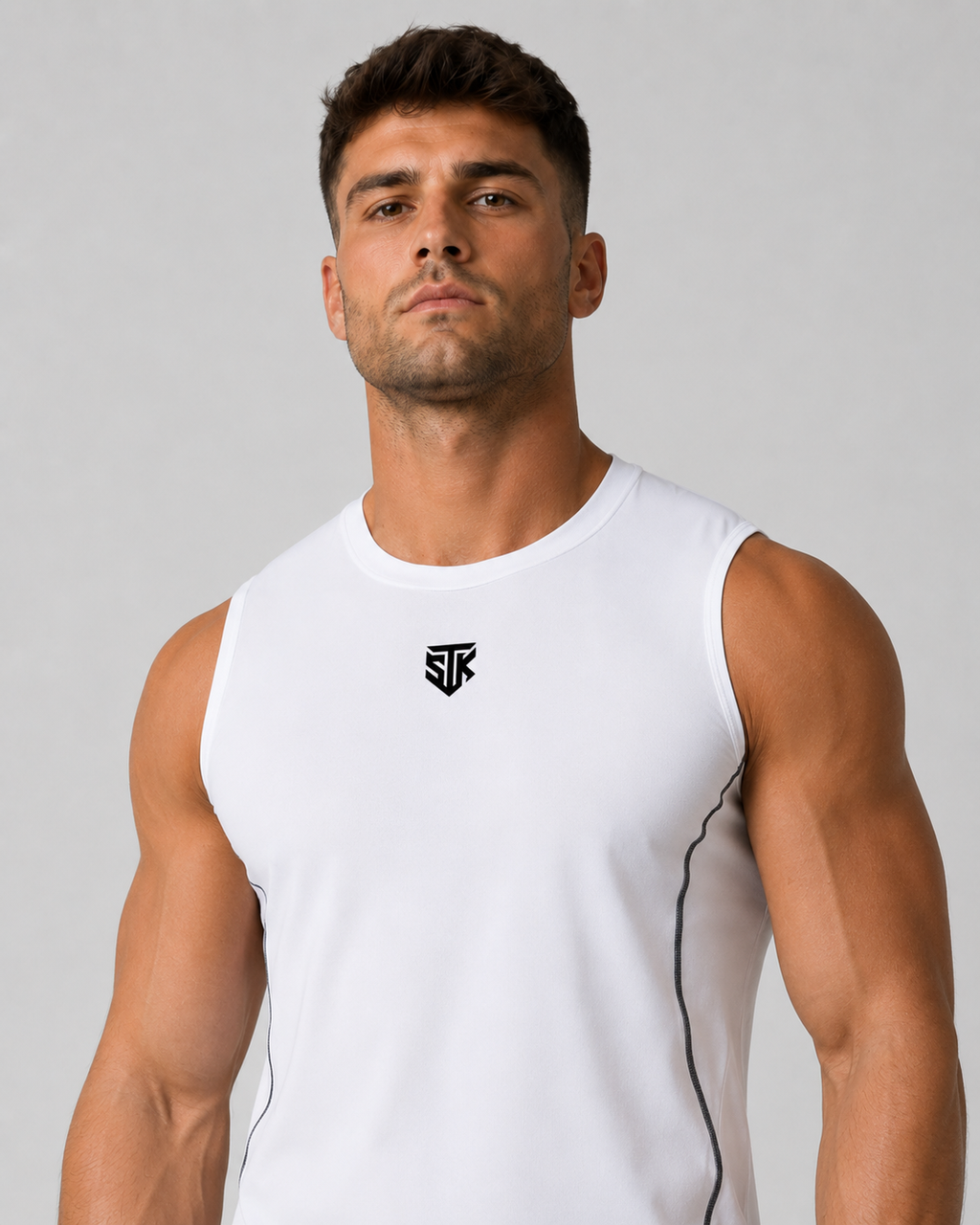 Minimalistic White Performance Tank Top