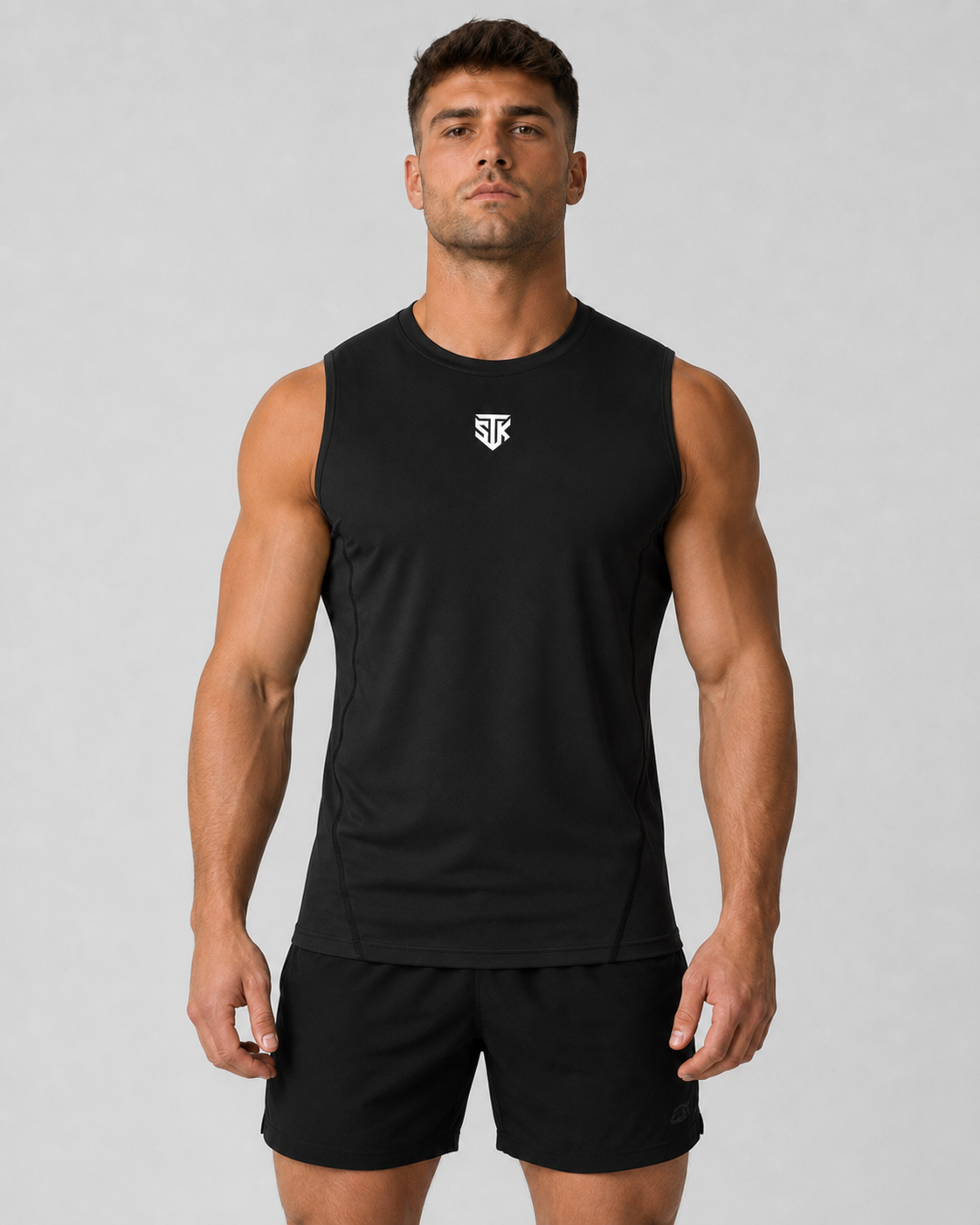 Minimalistic Black Performance Tank Top