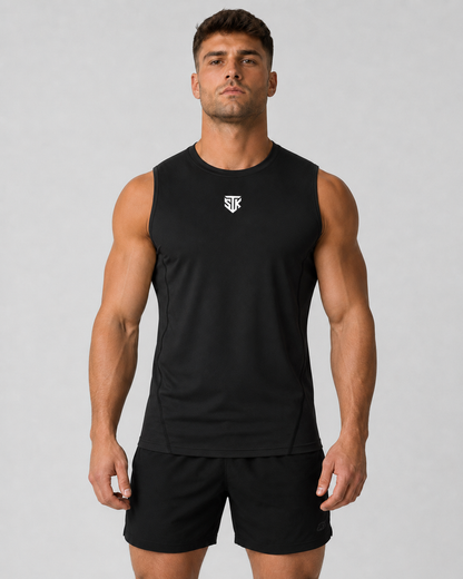 Minimalistic Black Performance Tank Top