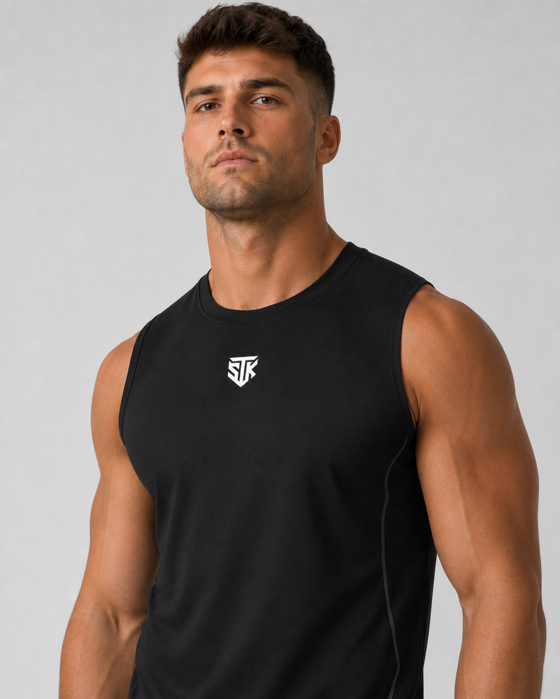 Minimalistic Black Performance Tank Top