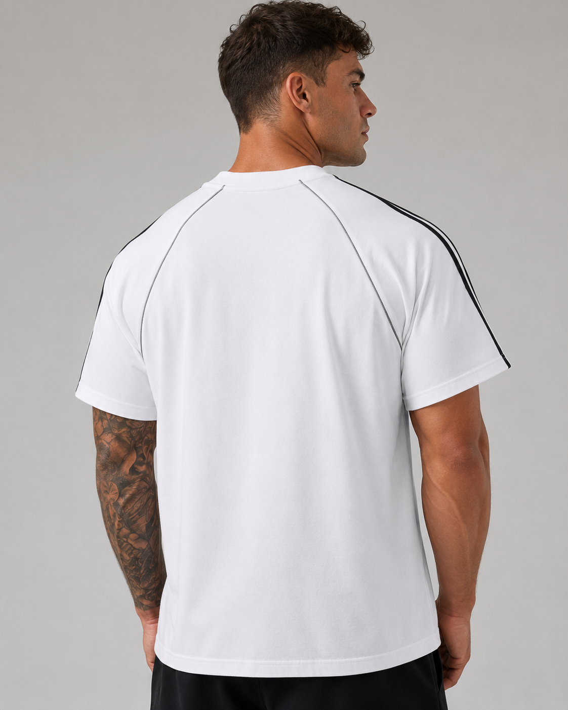 Oversized Contrast Stitch Tee (Light)