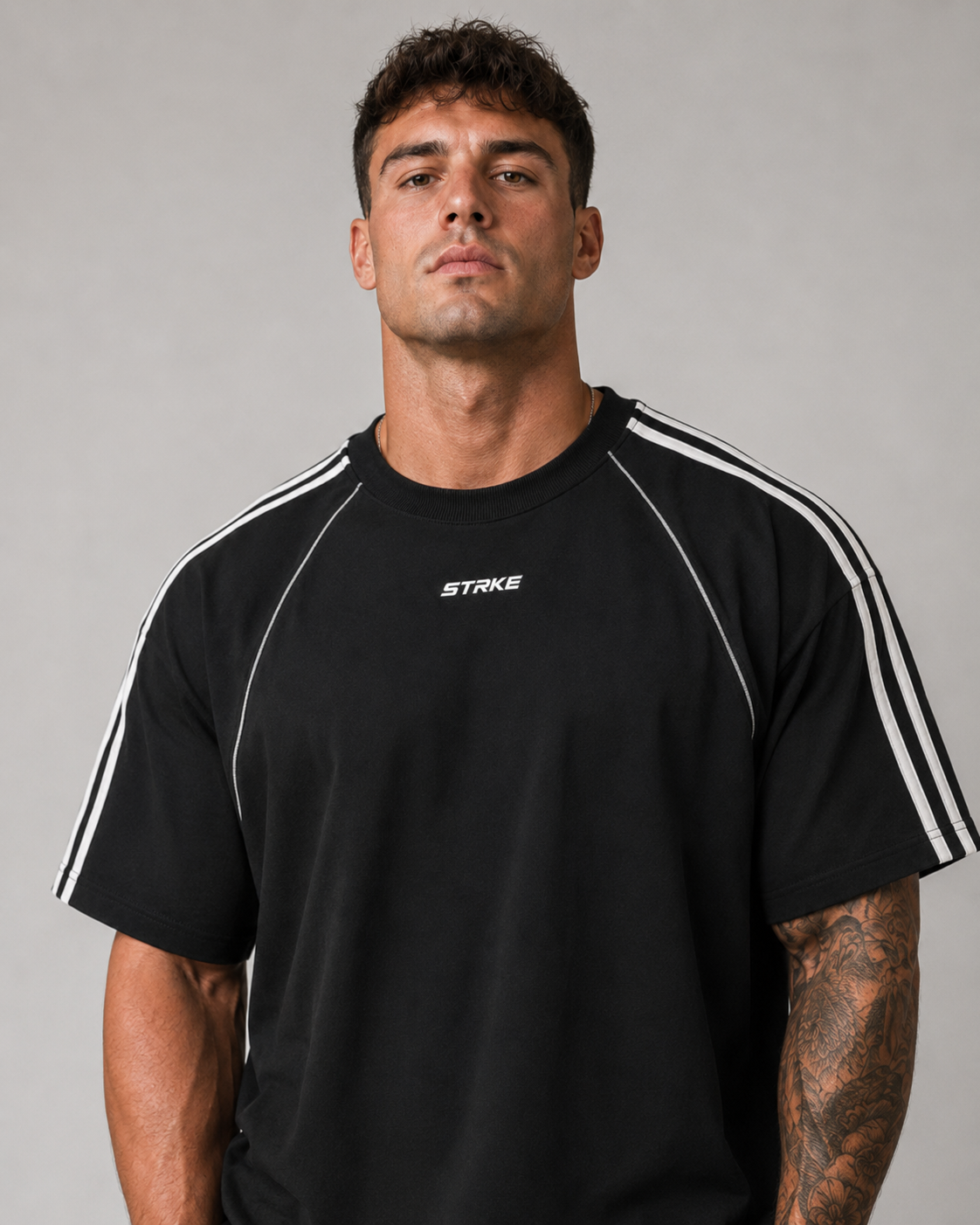 Oversized Contrast Stitch Tee (Dark)