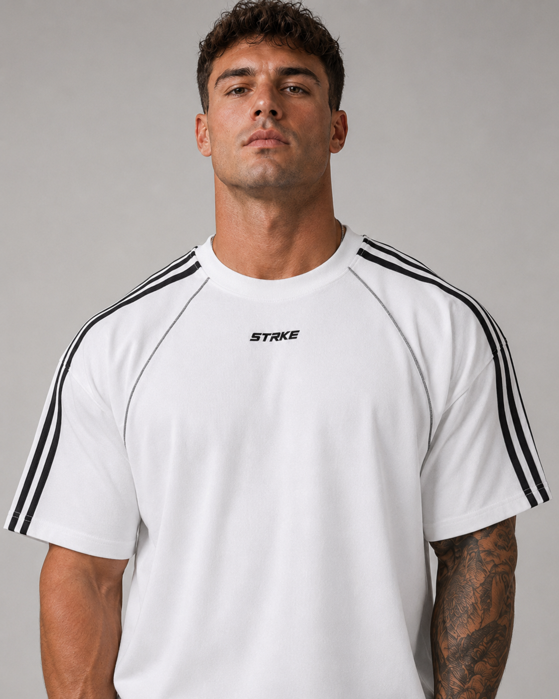 Oversized Contrast Stitch Tee (Light)